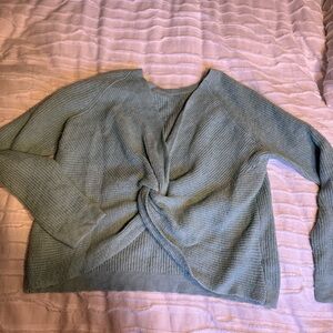 Aerie V-Neck Twist Sweater - Soft Blue
